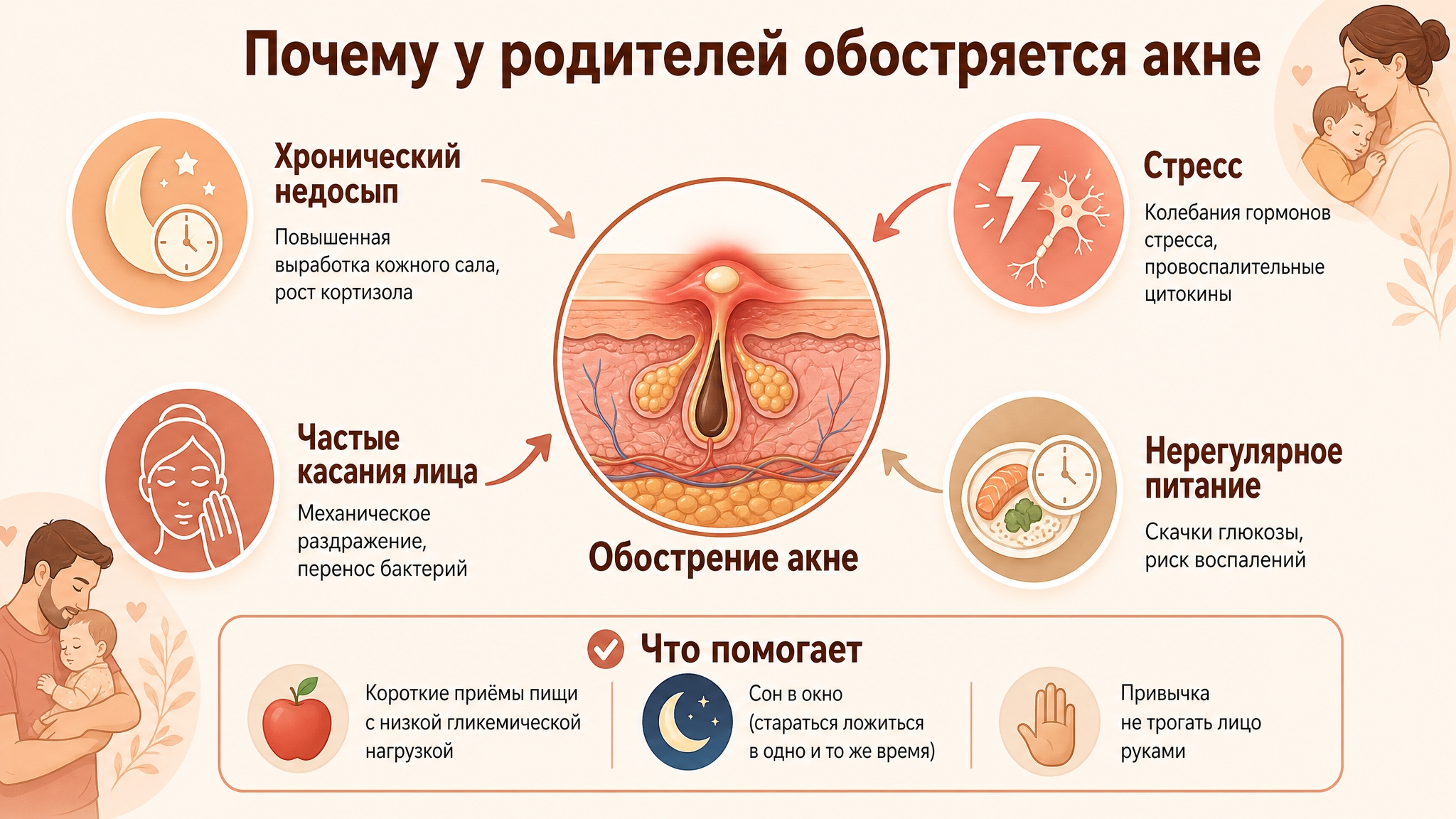 Почему у родителей обостряется акне